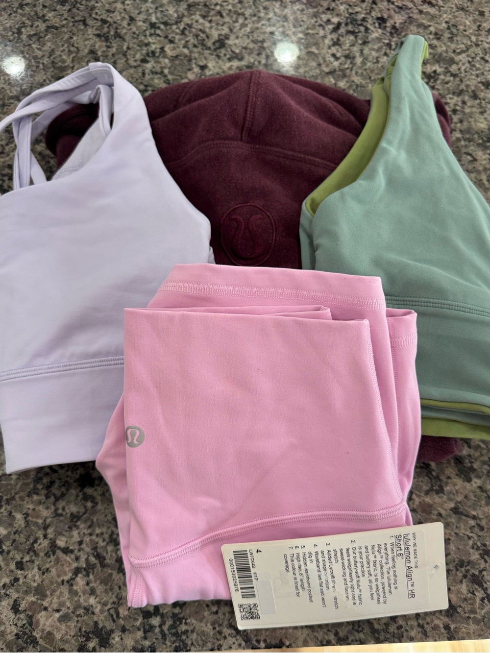 lululemon athletica Women's Pink Active Shorts with 2 sports bras and jacket